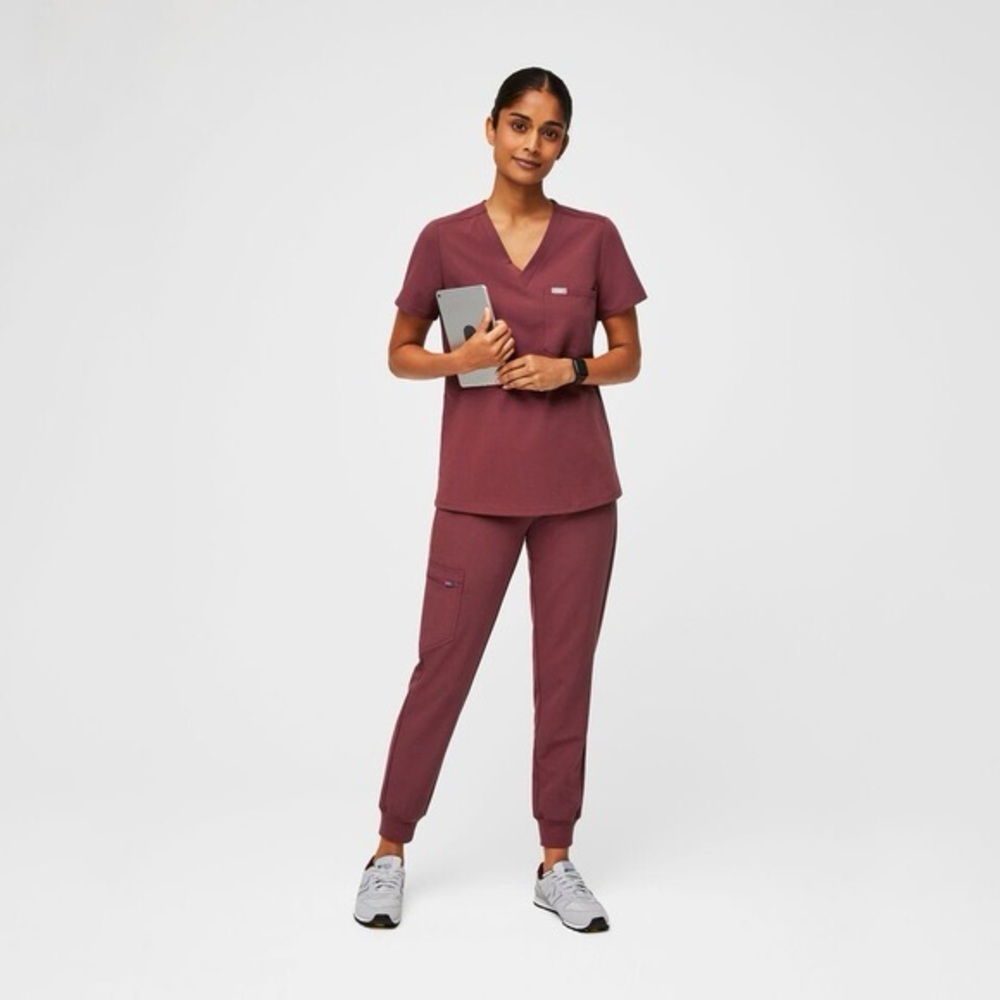 FIGS Dark Cherry Scrub Set